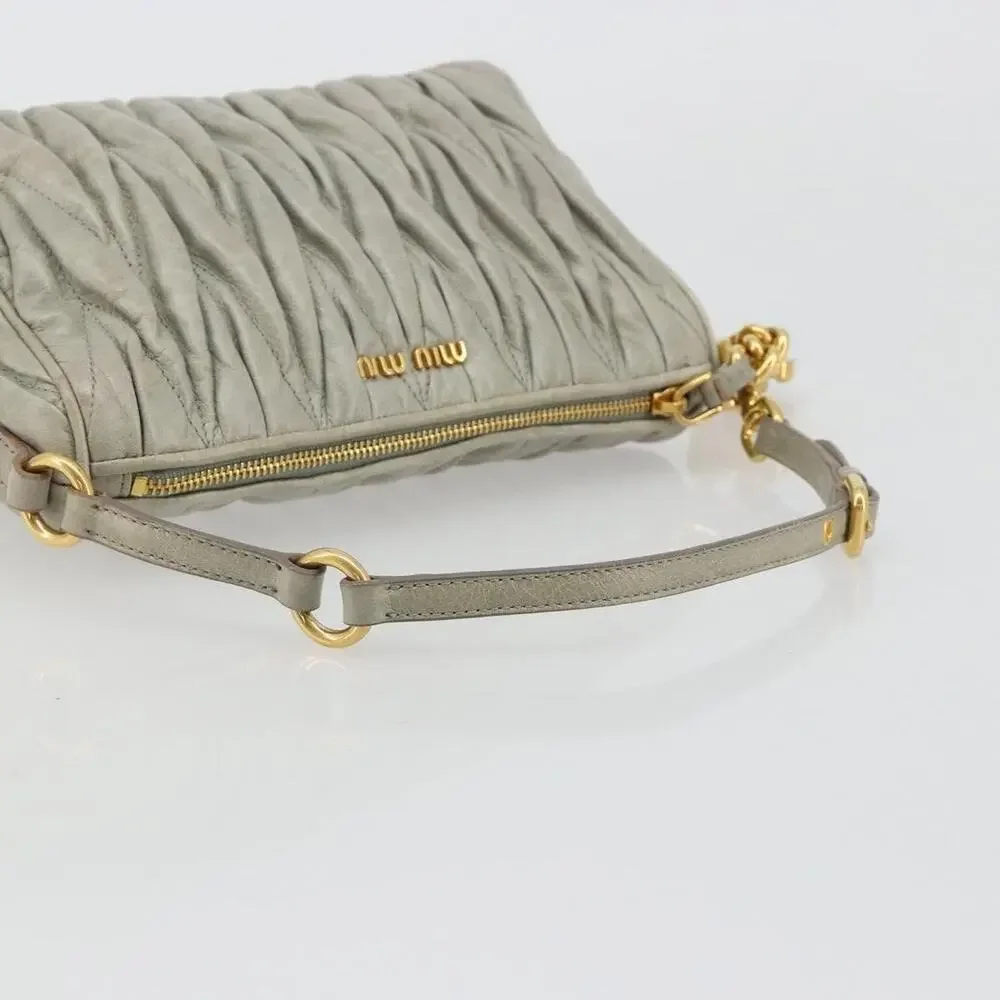 Miu Miu Matelasse Accessory Pouch Gray